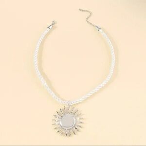 Zara Silver Radiant Celestial Sunburst Necklace